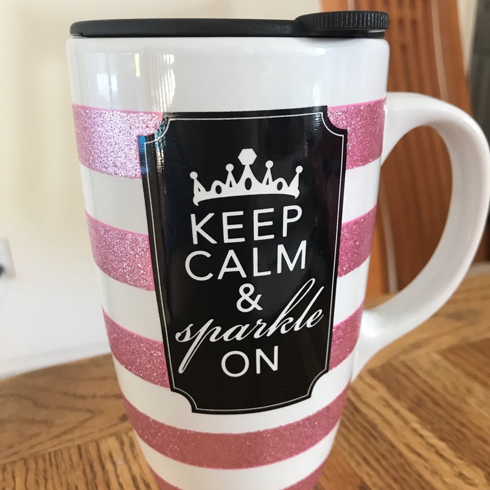 Keep Calm Sparkle Mug Pink